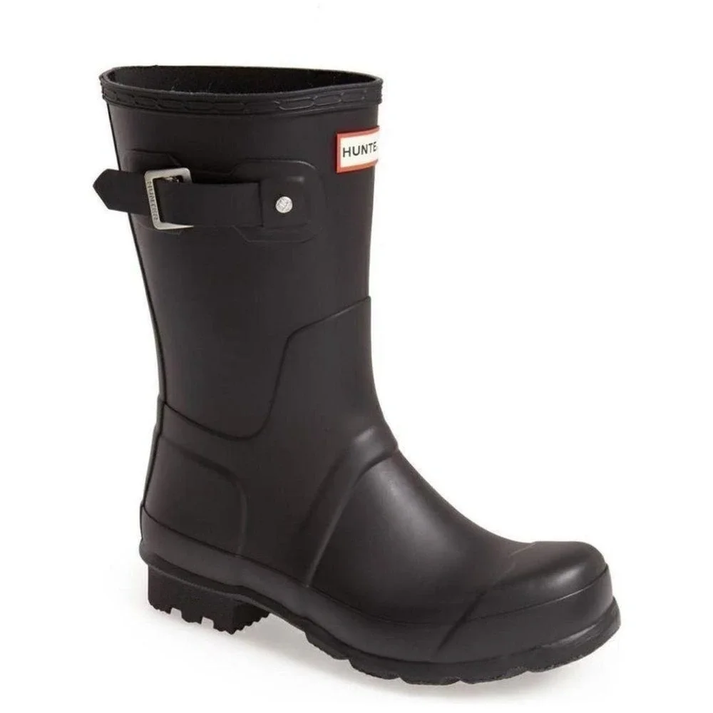 HUNTER Original Short‎ Waterproof Rain Boot, Rubber Black, Size 11, NWT